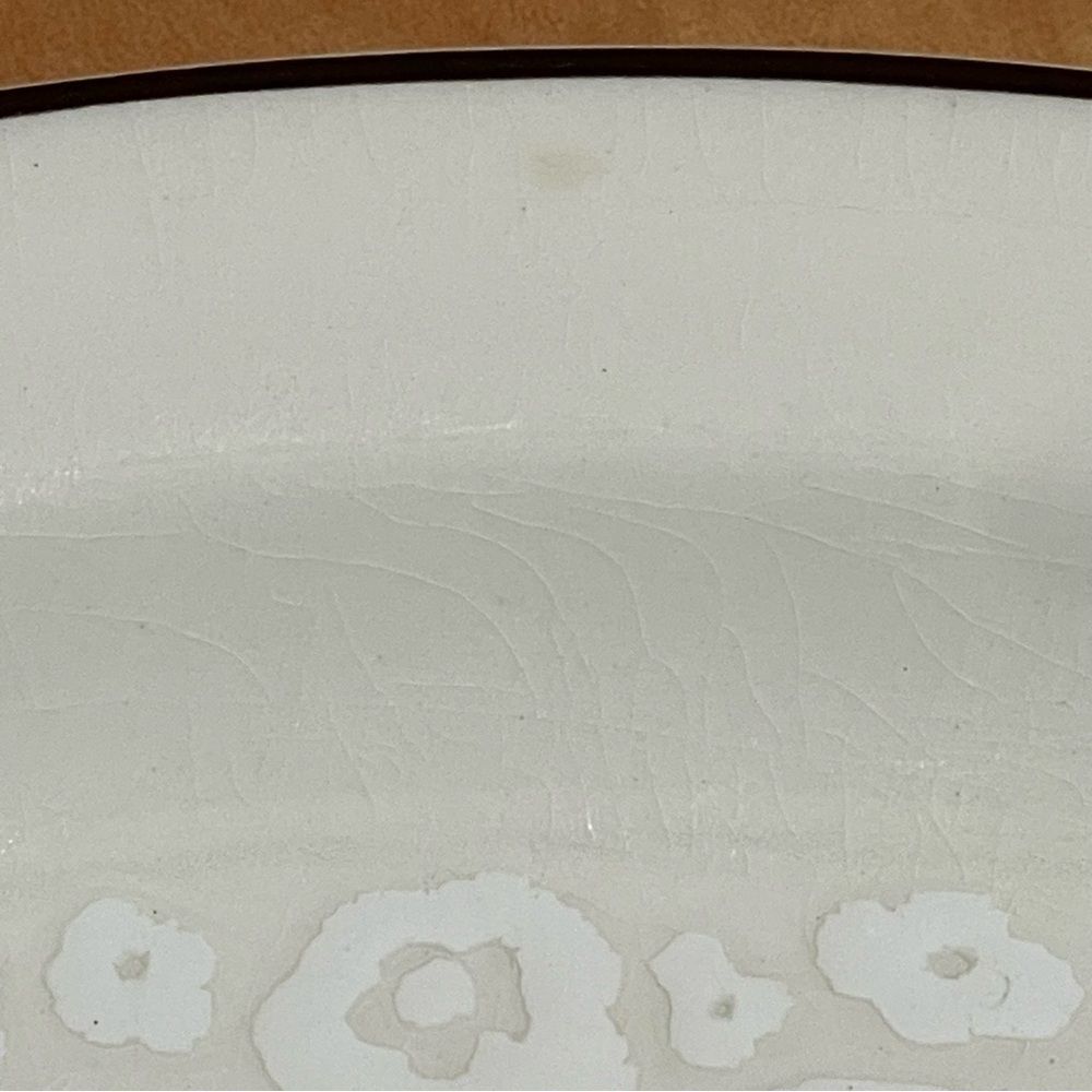 Stonehedge Midwinter 12" Oval Serving Platter Dish Ivory White Flower Embossed - Picture 7 of 13